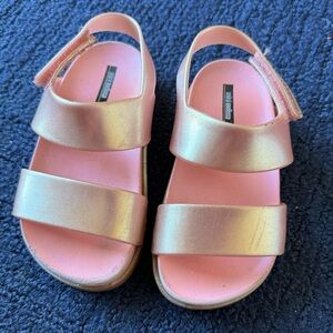 Mini Melissa gold jelly slides Size 9 in GUC